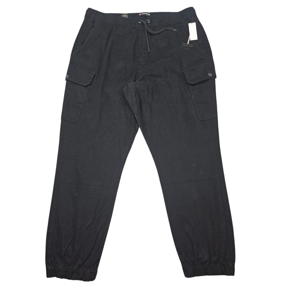 Airwalk Sportswear Casual Cargo Jogger Pants Black Sz 3XL NEW